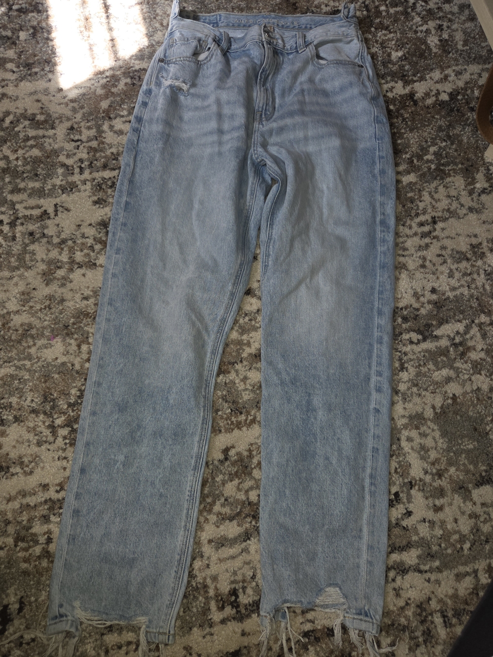 American Eagle Jeans Size 8 Long Womens Distressed Light wash